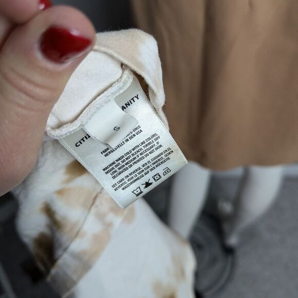 Oversized Long Sleeve Sweatshirt Citizens of Humanity tie dye white brown S - Picture 8 of 9